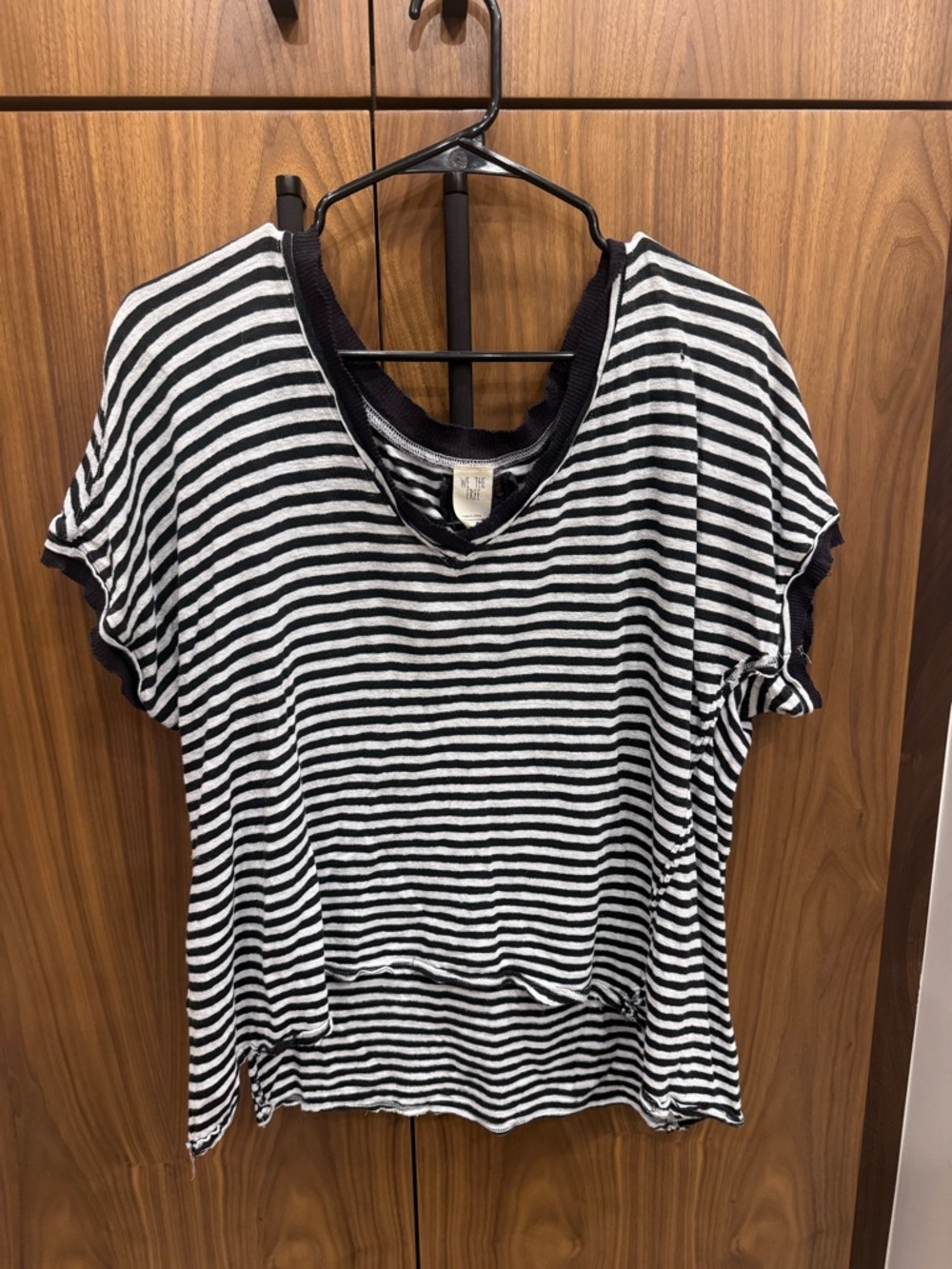 We The Free Black & White Striped Short Sleeve Tee